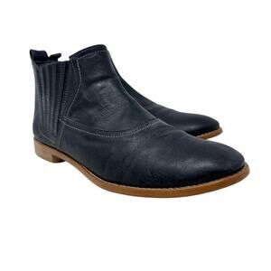 Bed Stu ROAN Gray Leather Flat Ankle Boots Women's Size 10 EUC Pull On